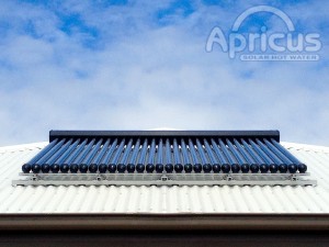 Apricus solar water heating installation for domestic hot water