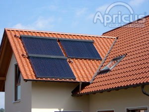 Apricus solar water heating installation for domestic hot water