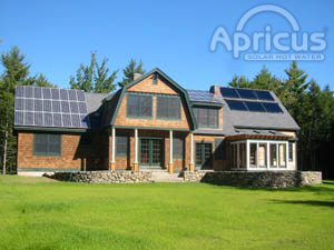 Apricus solar water heating installation for domestic hot water